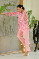 Thumbnail for Vaasva Women Marble Print Embroidered Shirt With Solid Pants. - Distacart