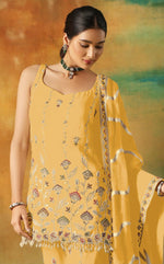 Thumbnail for Anaita Yellow Heavy Fox Georgette Suit With Embroidery Work - Distacart