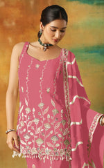 Thumbnail for Anaita Magenta Heavy Fox Georgette Suit With Embroidery Work - Distacart