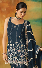 Thumbnail for Anaita Navy Heavy Fox Georgette Suit With Embroidery Work - Distacart
