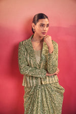 Thumbnail for Lorenvalley Fashion Multicolor Tasar Silk Printed Blouse Chic Layer and Stylish Bottom Co-ord Set - Distacart
