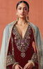 Anaita Red Heavy Velvet Suit With Embroidery Work - Distacart
