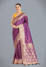 Thumbnail for Monjolika Fashion Purple Color Banarasi Silk Wedding Collection Saree - Distacart