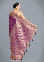 Thumbnail for Monjolika Fashion Purple Color Banarasi Silk Wedding Collection Saree - Distacart