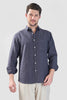Xkind Dark Grey Crush Wrinkled Regular Fit Shirt - Distacart