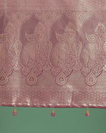 Thumbnail for Monjolika Fashion Dusty Rose Pink Weaving Banarasi Satin Silk Trendy Saree For Festival