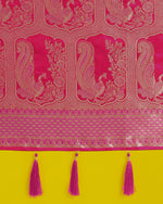 Thumbnail for Monjolika Fashion Gorgeous Rani Pink Woven Banarasi Satin Designer Silk Saree