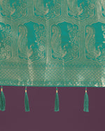 Thumbnail for Monjolika Fashion Gorgeous Turquoise Woven Banarasi Satin Designer Silk Saree