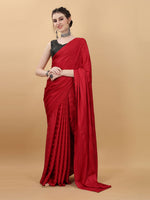Thumbnail for kasee Red & Black Striped Poly Georgette Saree - Distacart