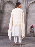 Thumbnail for Vedant Vastram Roman Silk Hand Work & Embroidery Work Stitched Kurta Pant Dupatta Set-White - Distacart