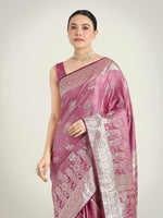 Thumbnail for Monjolika Fashion Rose Pink Color Banarasi Satin Silk Zari Weaving Festival Saree