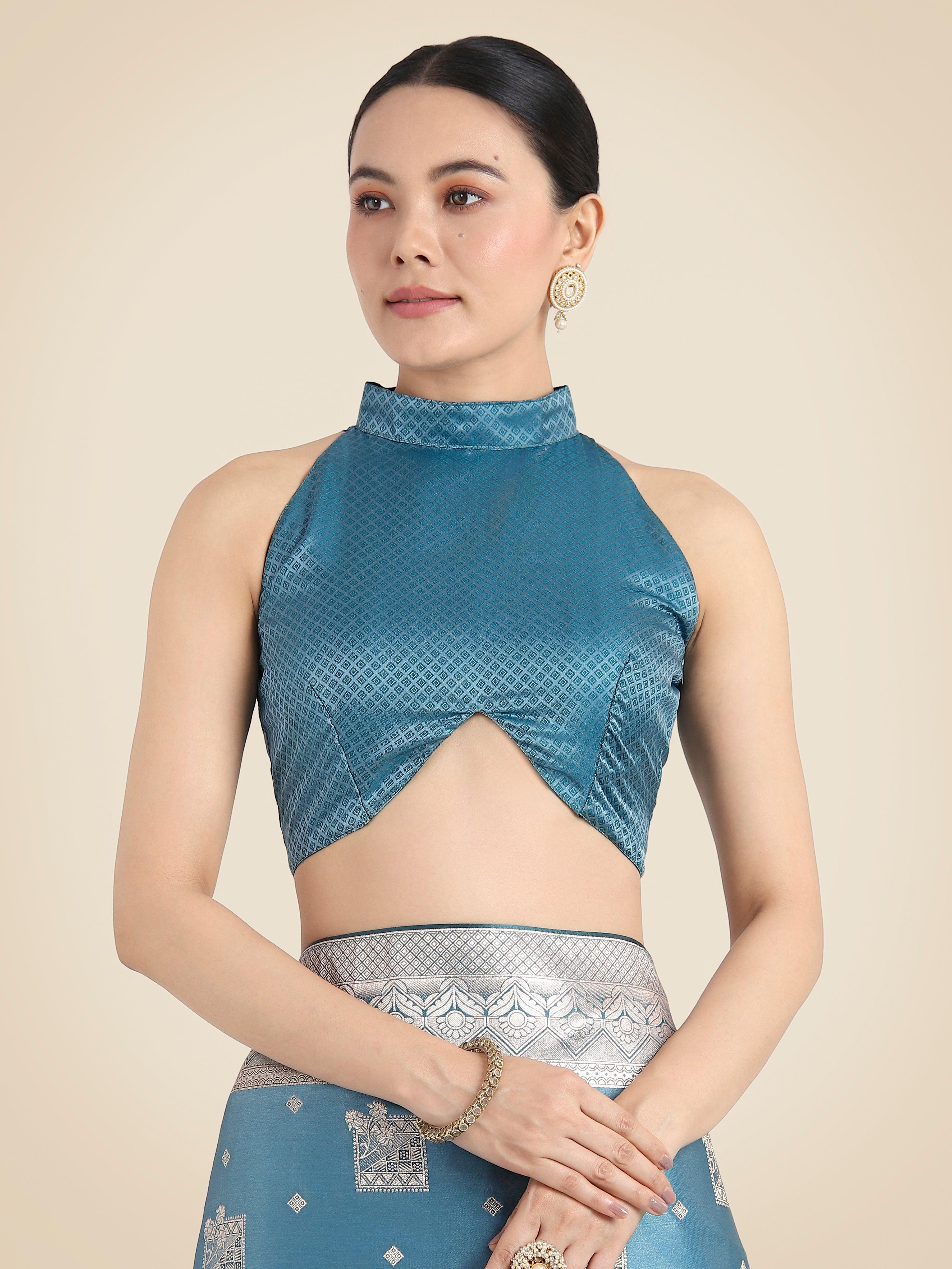 Monjolika Fashion Cyan blue Pink Color Banarasi Satin Silk Zari Weaving Festival Saree