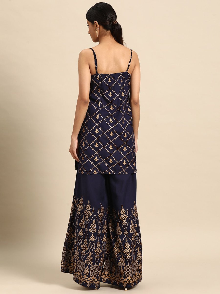 All About You Foil Printed Regular Kurta with Palazzos - Distacart