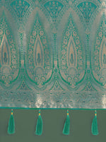 Thumbnail for Monjolika Fashion Divine Turquoise Soft Banarasi Satin Silk Saree With Blouse Piece