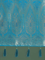 Thumbnail for Monjolika Fashion Divine Cyan blue Soft Banarasi Satin Silk Saree With Blouse Piece