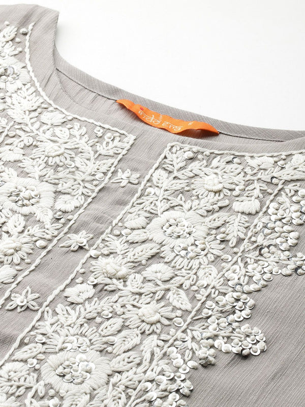 Indo Era Ethnic Motifs Embroidered Thread Work Kurta with Trousers