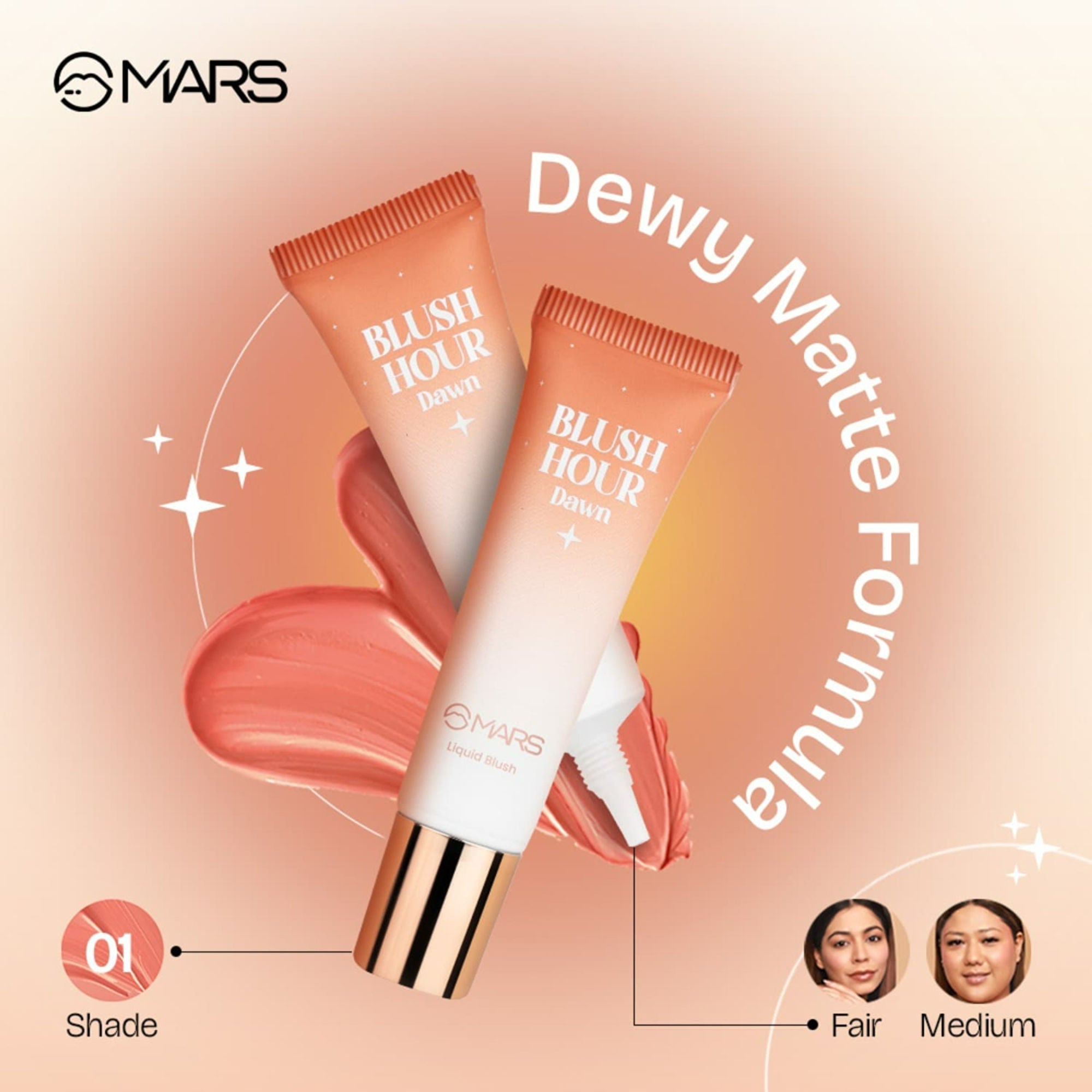 MARS Cosmetics Liquid Blush Hour Dewy-Matte Finish - 01 Dawn