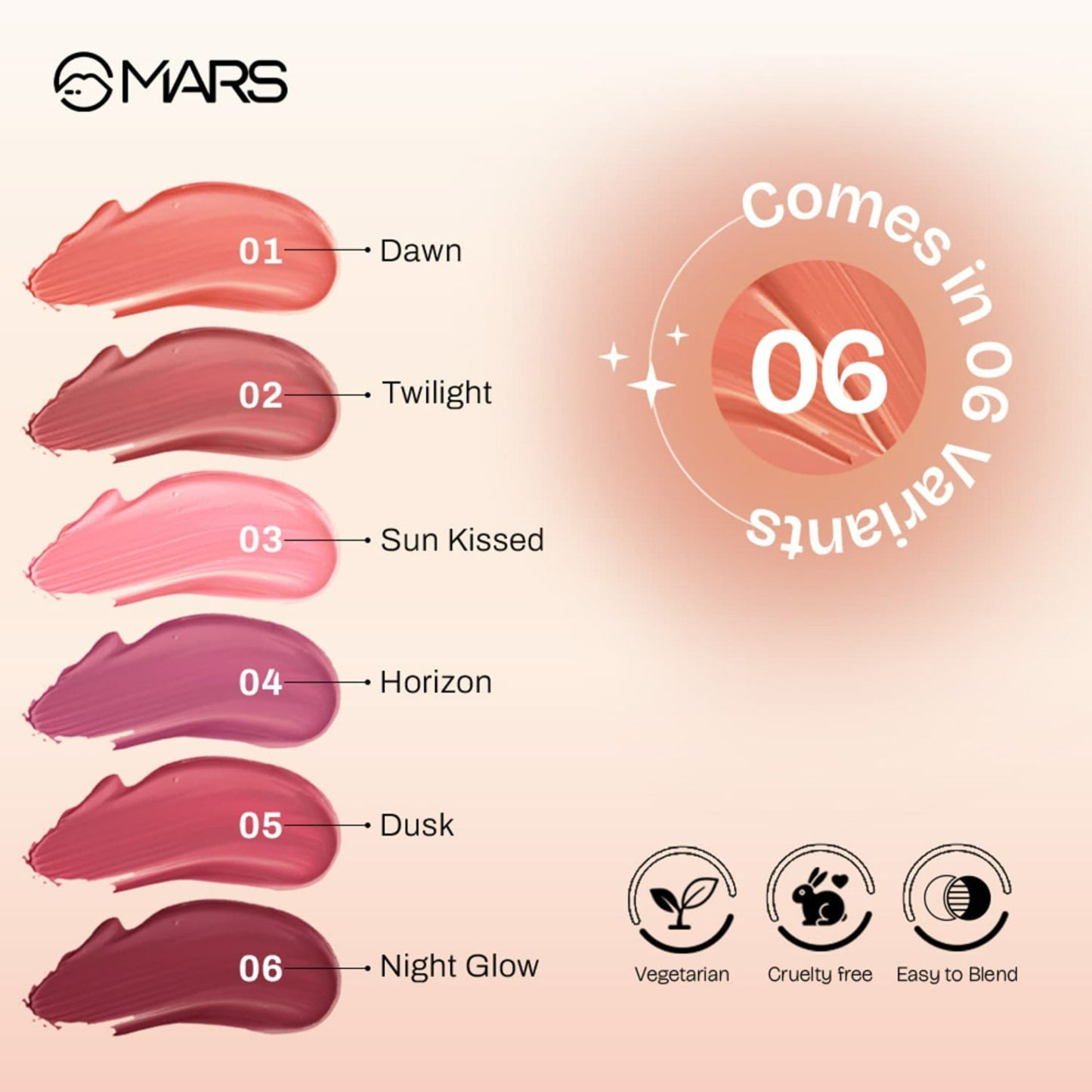 MARS Cosmetics Liquid Blush Hour Dewy-Matte Finish - 02 Twilight - Distacart