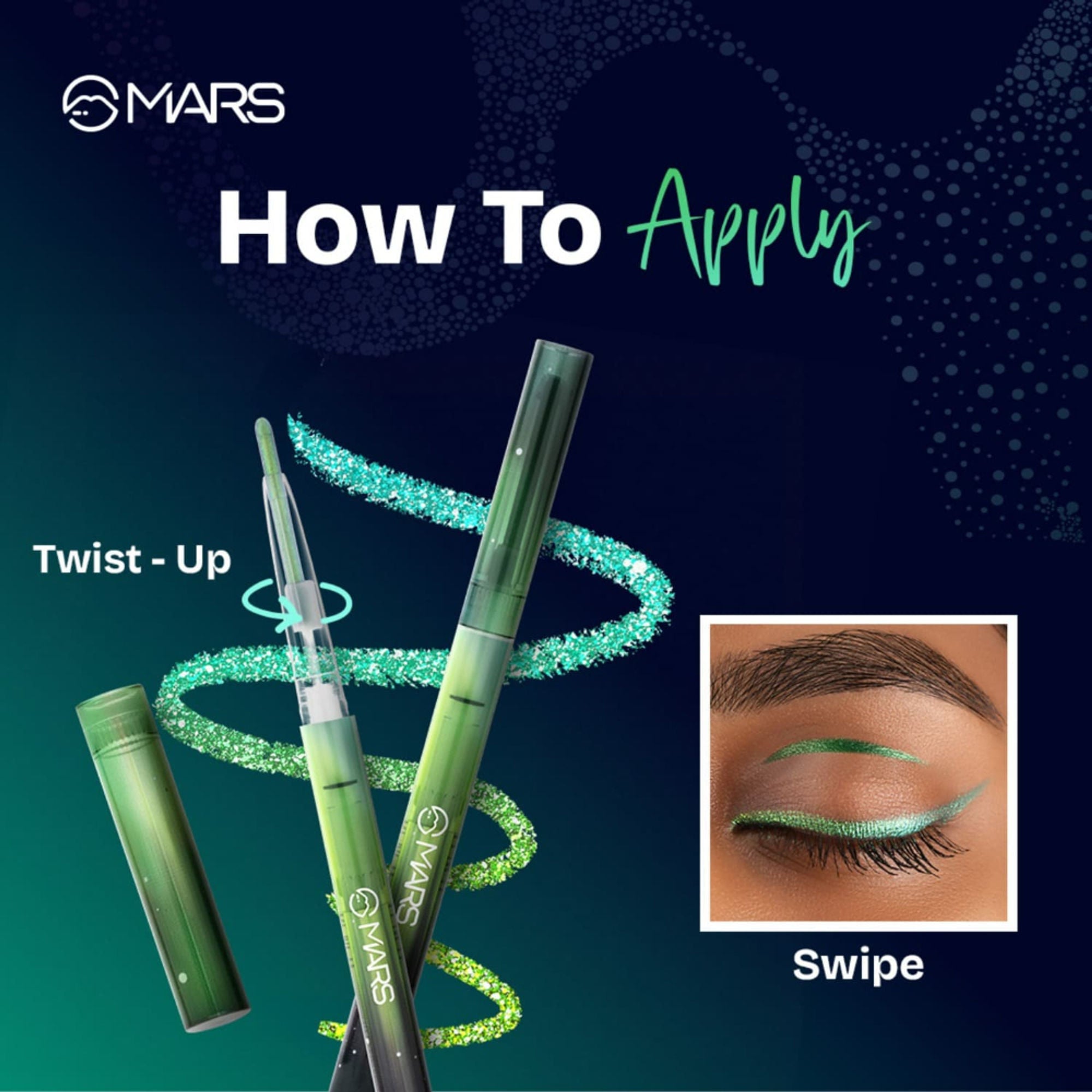 MARS Cosmetics Northern Lights In A Pencil Eyeliner - 03-Tundra Teal - Distacart