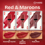 Thumbnail for MARS Cosmetics Queen Of Mattes Reds & Maroons Liquid Lipsticks - Reds Maroons - Distacart