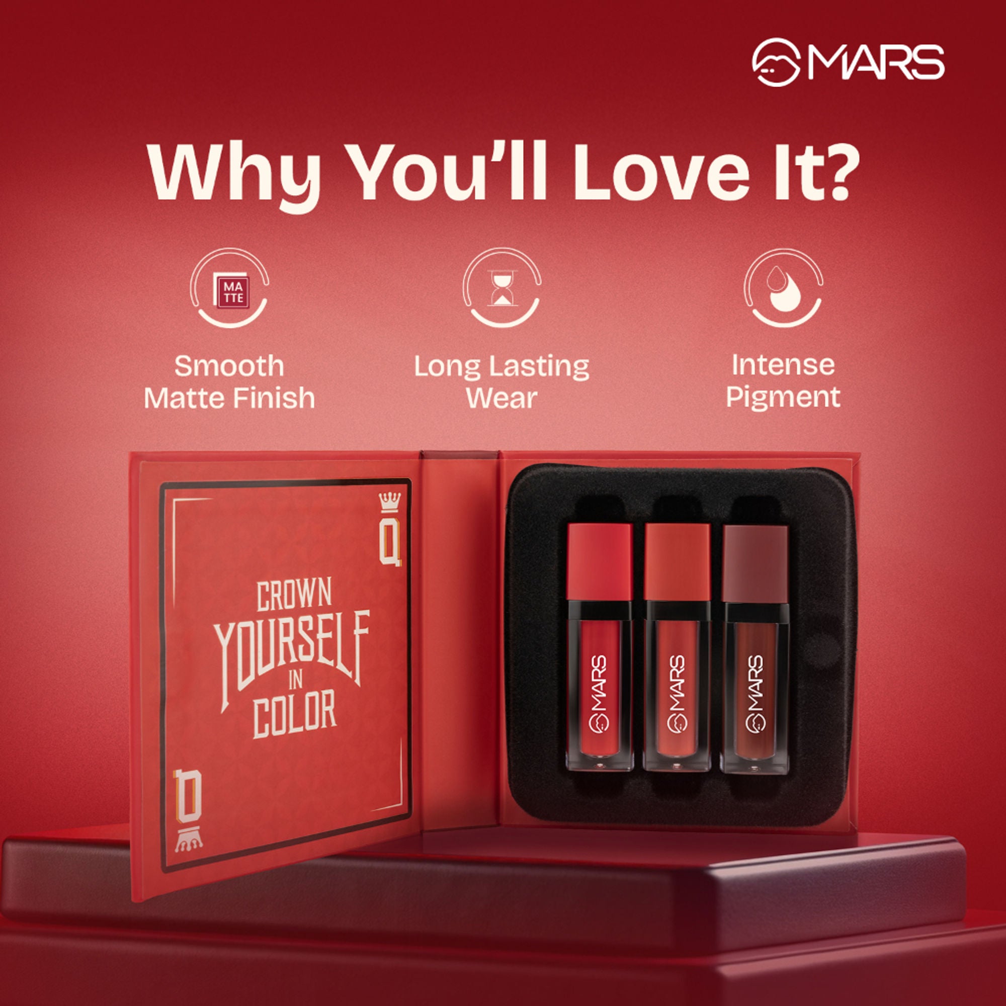 MARS Cosmetics Queen Of Mattes Reds & Maroons Liquid Lipsticks - All Rounder - Distacart