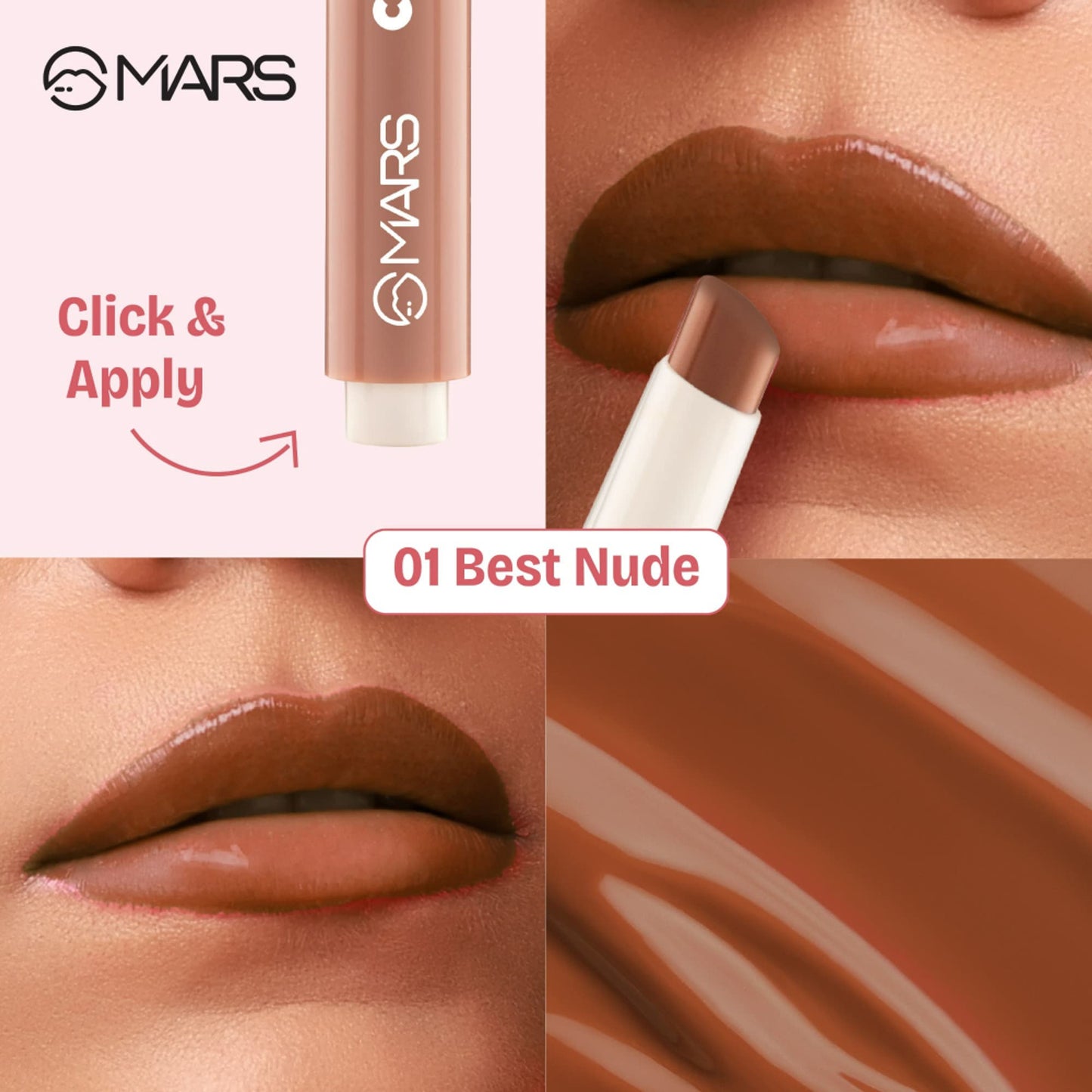 MARS Cosmetics Click Stix Gloss Lip Balm - 01-best Nude - Distacart