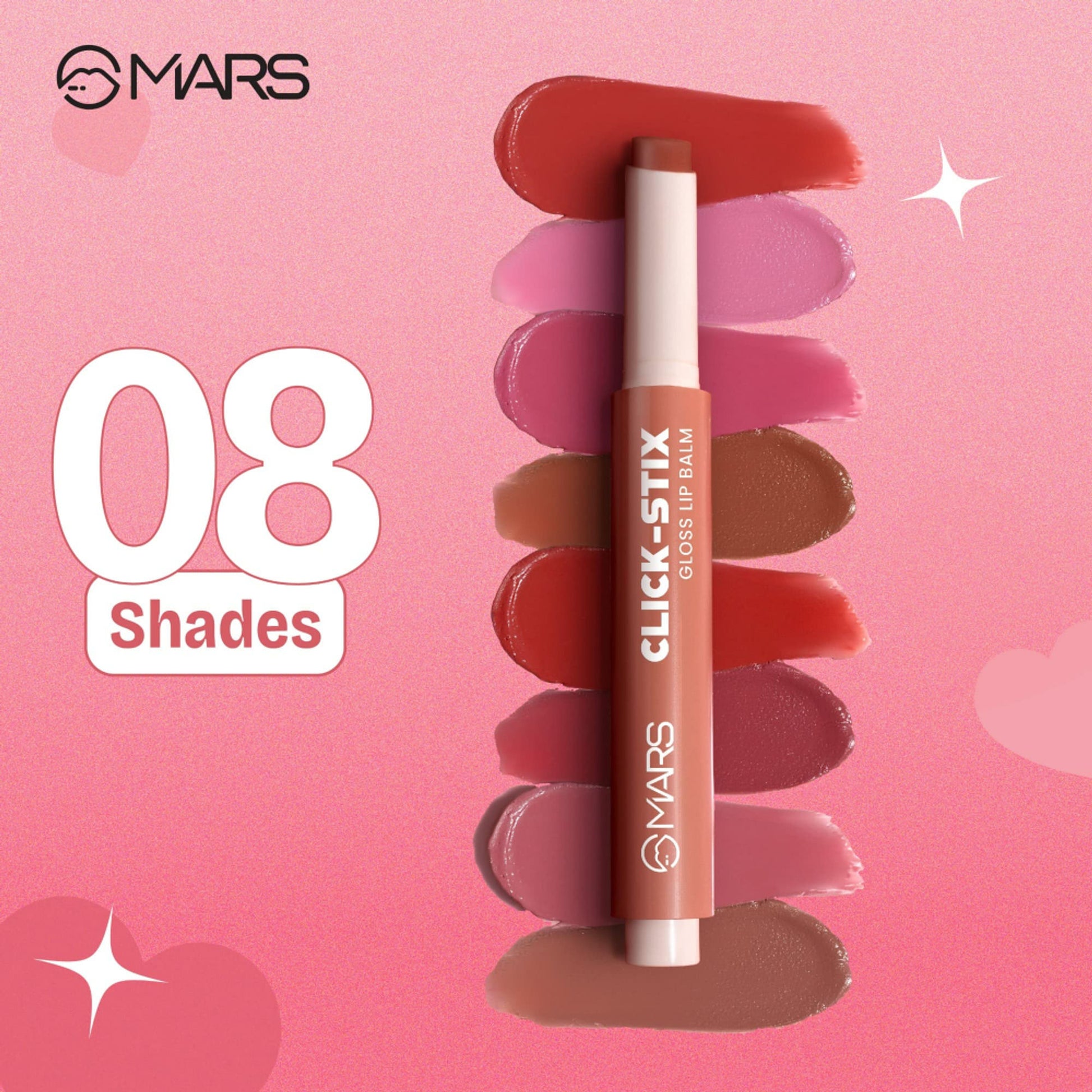 MARS Cosmetics Click Stix Gloss Lip Balm - 01-best Nude - Distacart