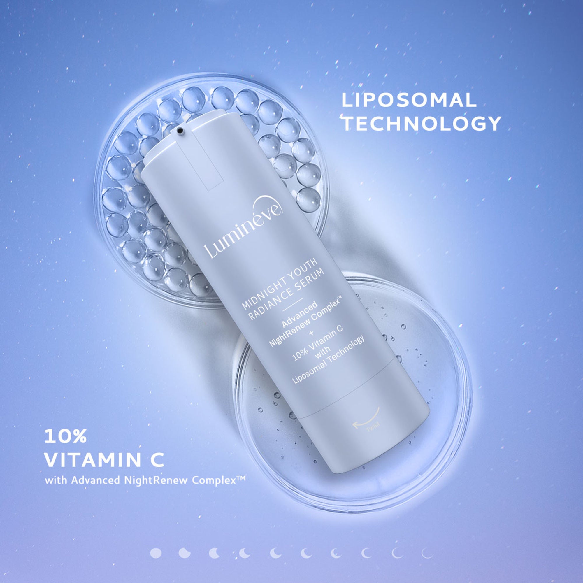 Lumineve 10% Vitamin C Face Serum for Bright, Even-Toned Skin with Advanced NightRenew Complex - Distacart