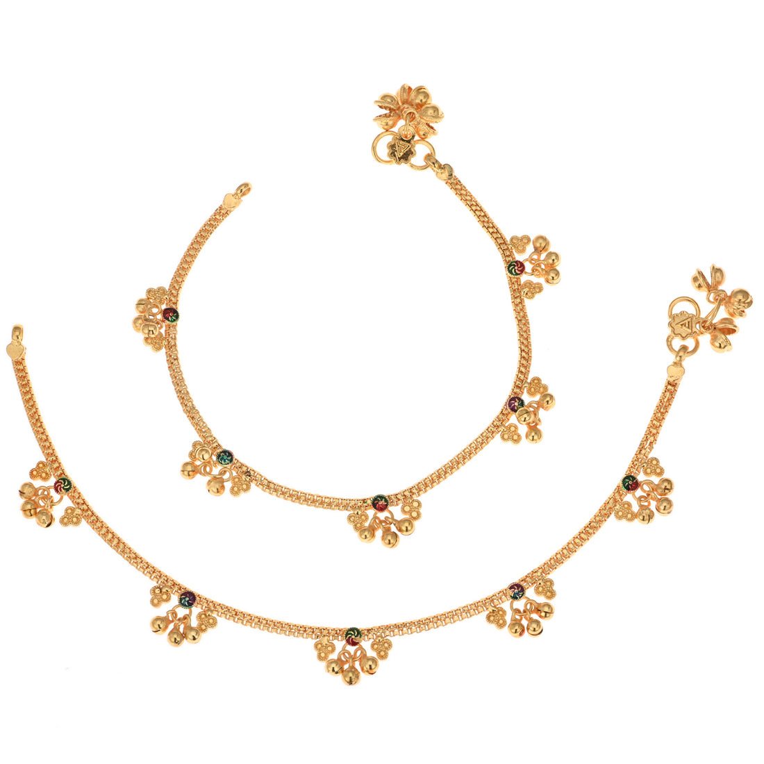 AanyaCentric Gold Plated Traditional Anklets Payal - Classic and Stylish for Women and Girls - Distacart