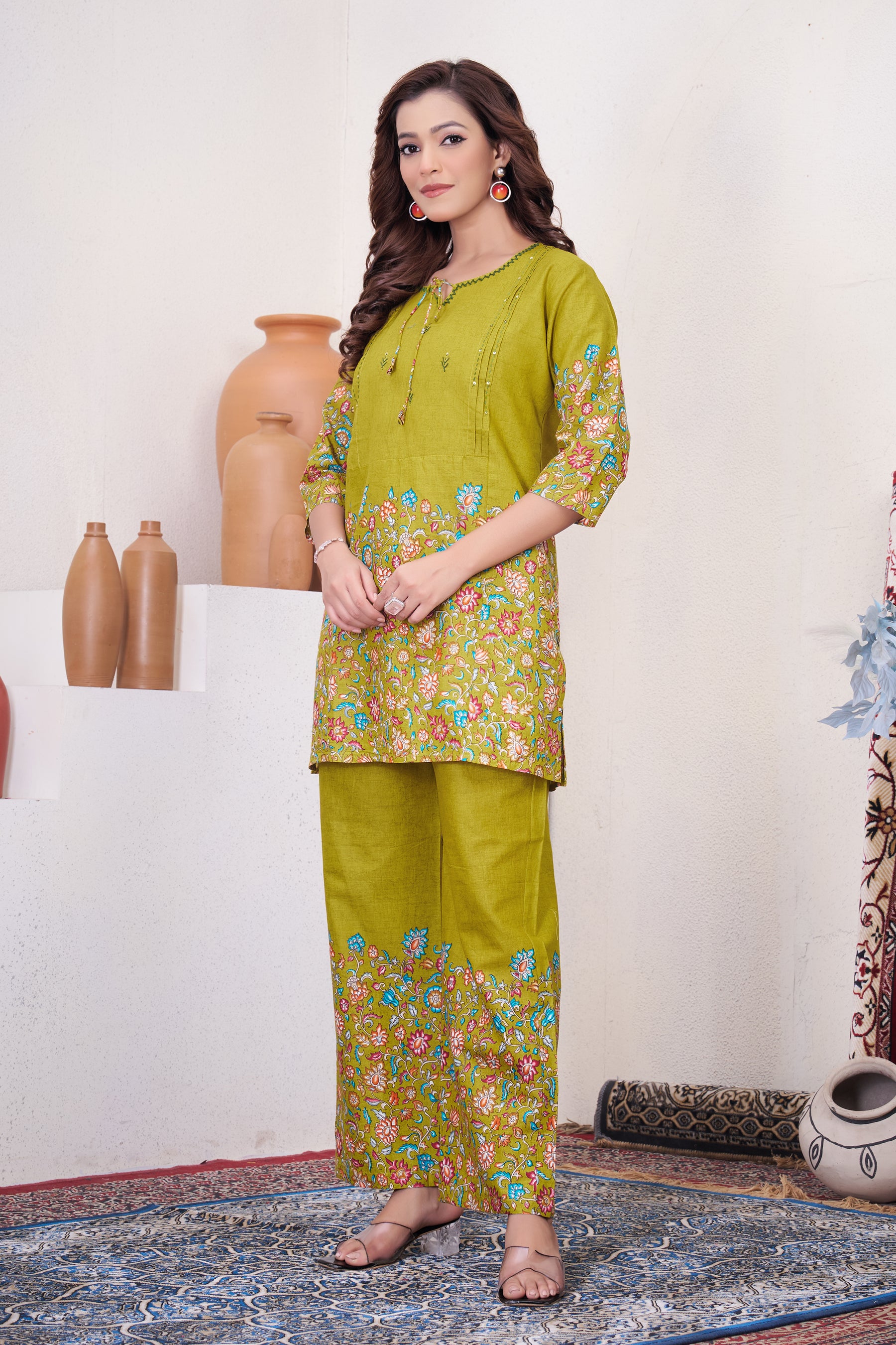 Lorenvalley Fashion Parrot Pure Cotton Elegant & Trendy Printed Design Co-Ord Set - Distacart
