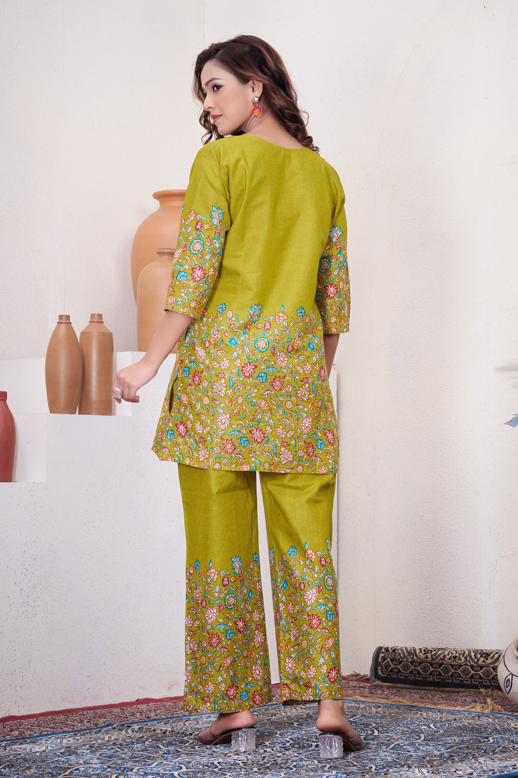Lorenvalley Fashion Parrot Pure Cotton Elegant & Trendy Printed Design Co-Ord Set - Distacart