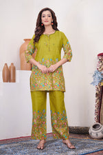 Thumbnail for Lorenvalley Fashion Parrot Pure Cotton Elegant & Trendy Printed Design Co-Ord Set - Distacart