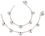 Thumbnail for AanyaCentric Silver Plated Traditional Anklets Payal - Classic and Stylish for Women and Girls - Distacart