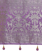 Thumbnail for Monjolika Fashion Lavender Zari Weaving Work Banarasi Satin Silk Traditional Saree