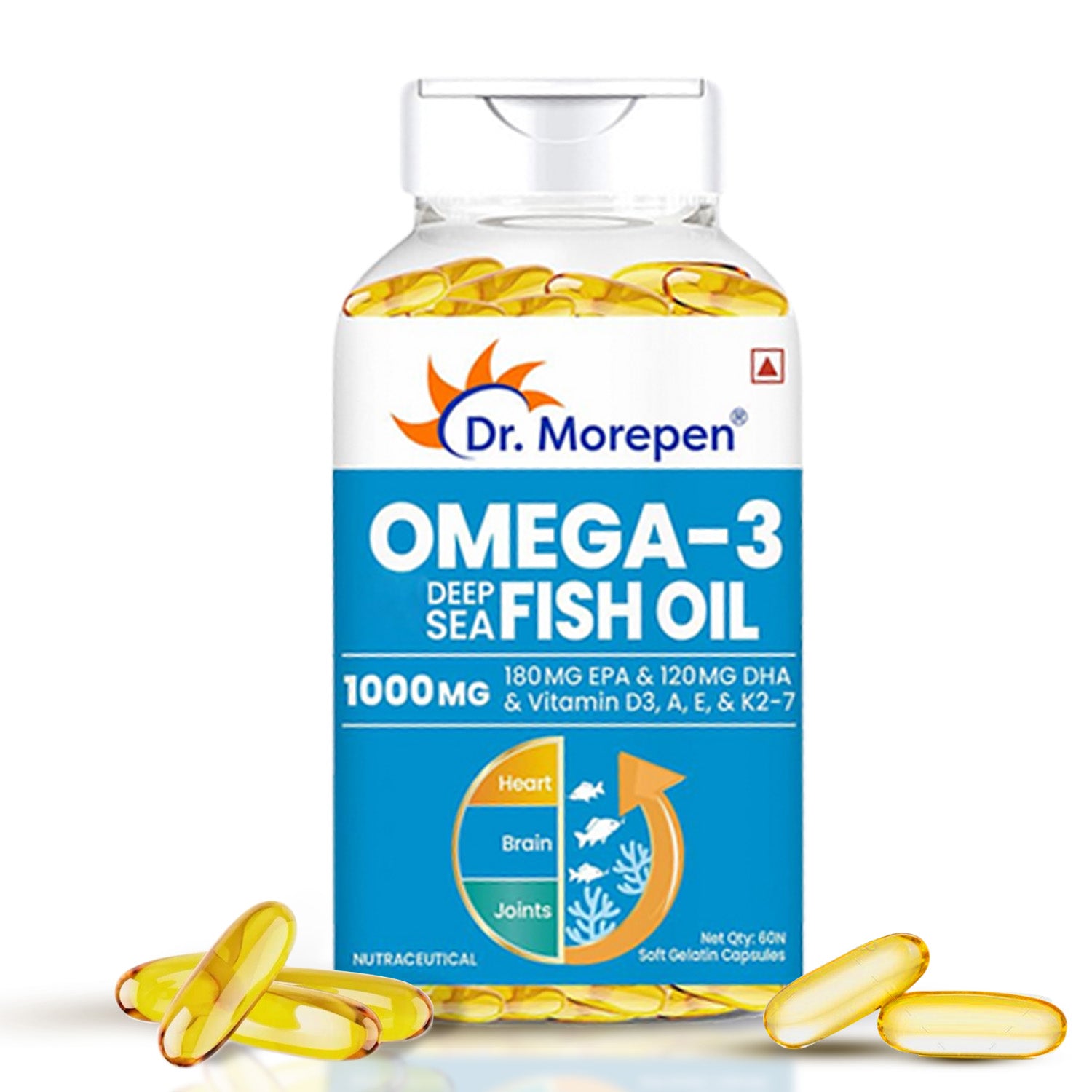Dr. Morepen Omega 3 Deep Sea Fish Oil Softgels - Distacart