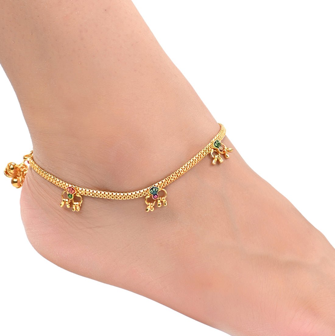 AanyaCentric Gold Plated Traditional Anklets Payal - Classic and Stylish for Women and Girls - Distacart
