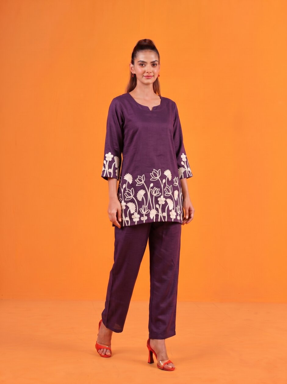 Anaita Wine Stylish Readymade Co-Ords Set - Dista