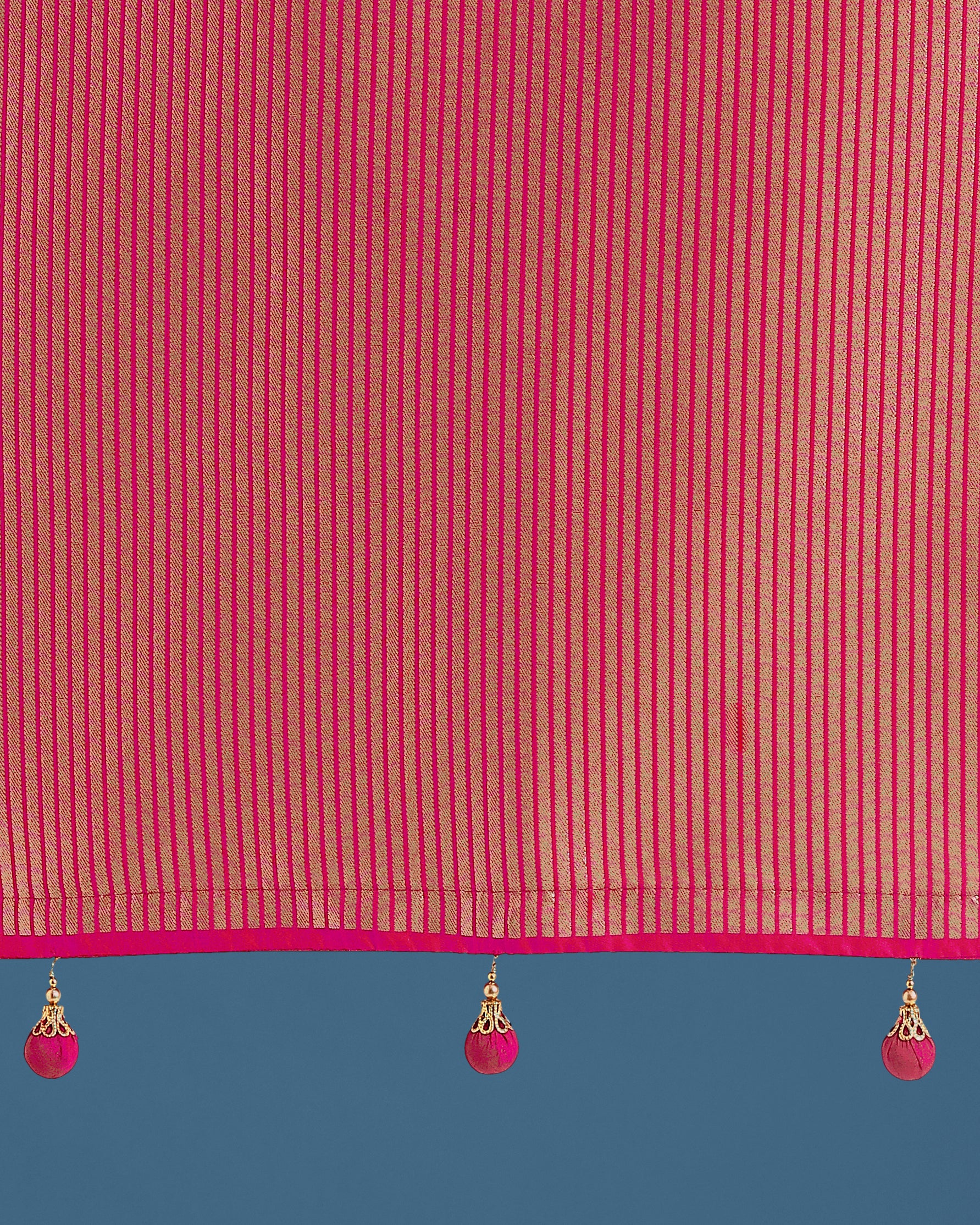 Monjolika Fashion Banarasi Silk Rani Pink Zaal Pattern Traditional Saree