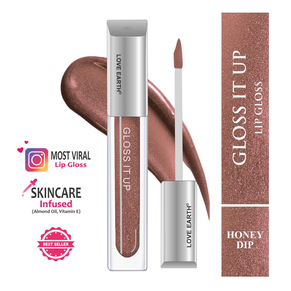 Love Earth Lip Gloss - Honey Dip (Brown Glitter) - Distacart