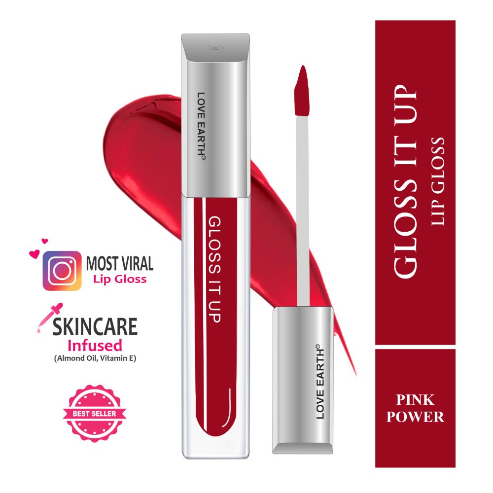 Love Earth Lip Gloss - Pink Power (Deep Pink) - Distacart