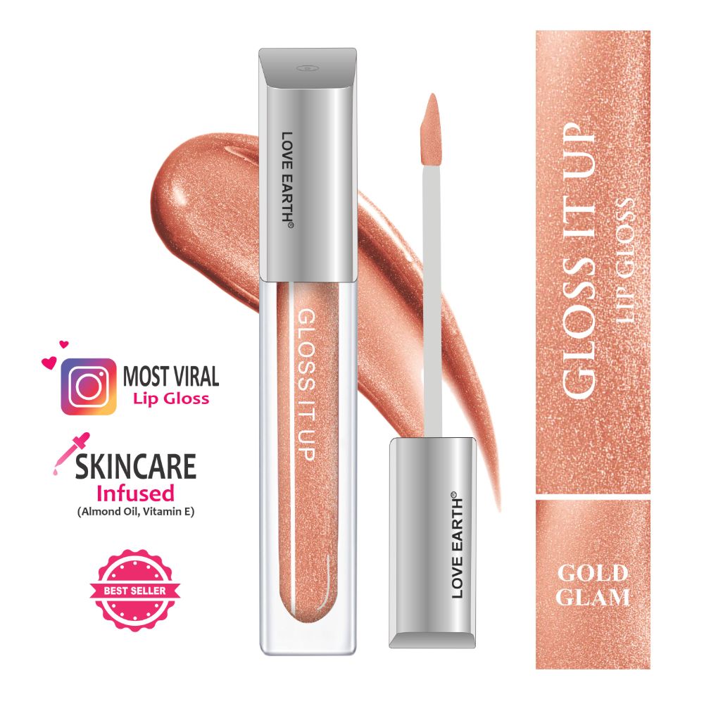 Love Earth Lip Gloss - Gold Glam (Golden) - Distacart