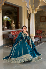 Thumbnail for Lorenvalley Rama Vichitra Silk Sequins and Thread Embroidery Work Lehenga Choli - Distacart