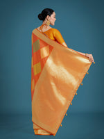Thumbnail for Monjolika Fashion Orange Colour Banarasi Silk Zari Weaving Classic Saree