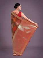 Thumbnail for Monjolika Fashion Red Colour Banarasi Silk Zari Weaving Classic Saree