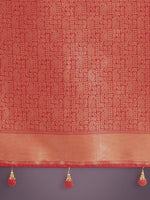 Thumbnail for Monjolika Fashion Red Colour Banarasi Silk Zari Weaving Classic Saree