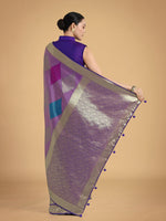 Thumbnail for Monjolika Fashion Lavender Colour Banarasi Silk Zari Weaving Classic Saree