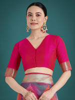 Thumbnail for Monjolika Fashion Pink Colour Banarasi Satin Silk Zari Weaving Classic Saree