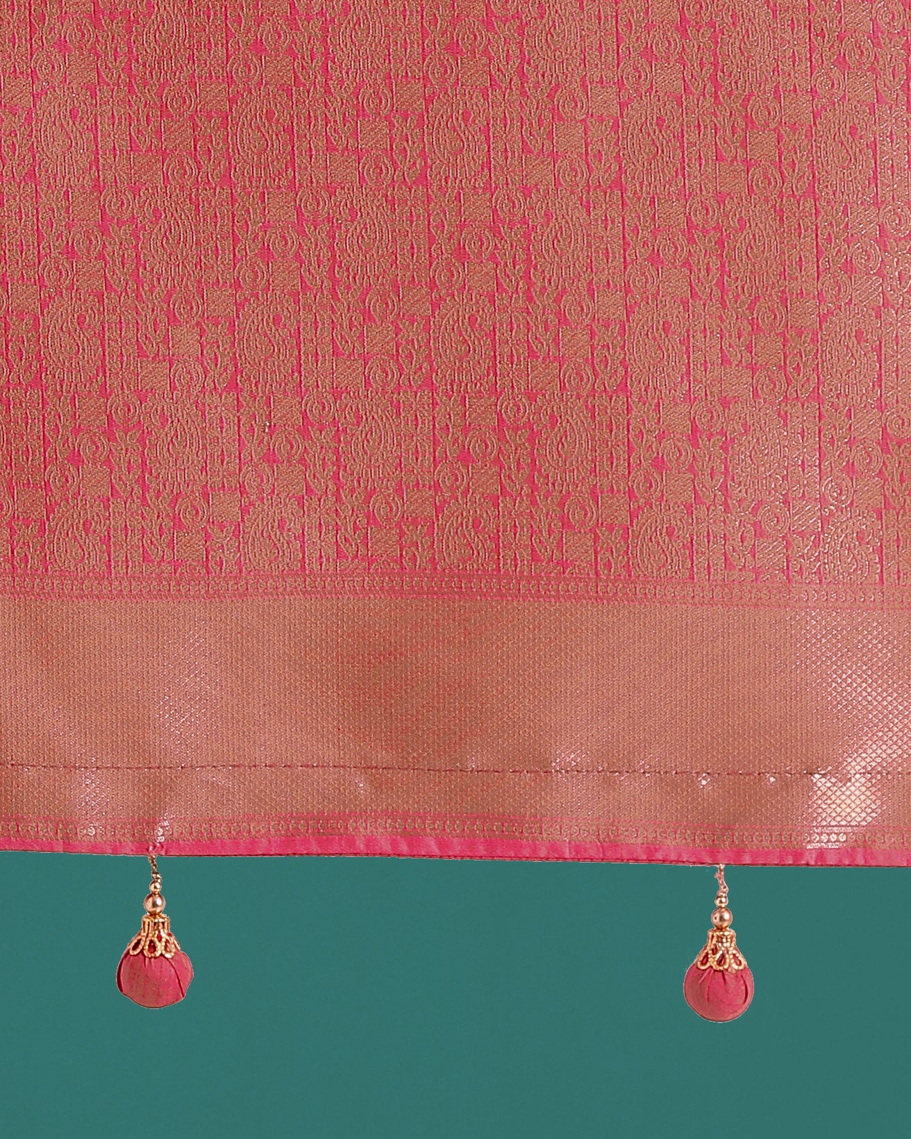 Monjolika Fashion Pink Colour Banarasi Satin Silk Zari Weaving Classic Saree