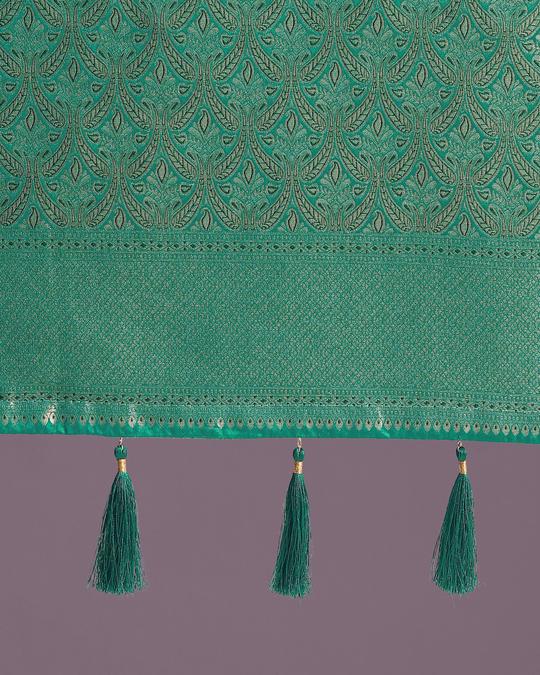 Monjolika Fashion Teal Color Baanrasi Satin Silk Saree for Wedding Functions