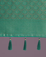 Thumbnail for Monjolika Fashion Teal Color Baanrasi Satin Silk Saree for Wedding Functions